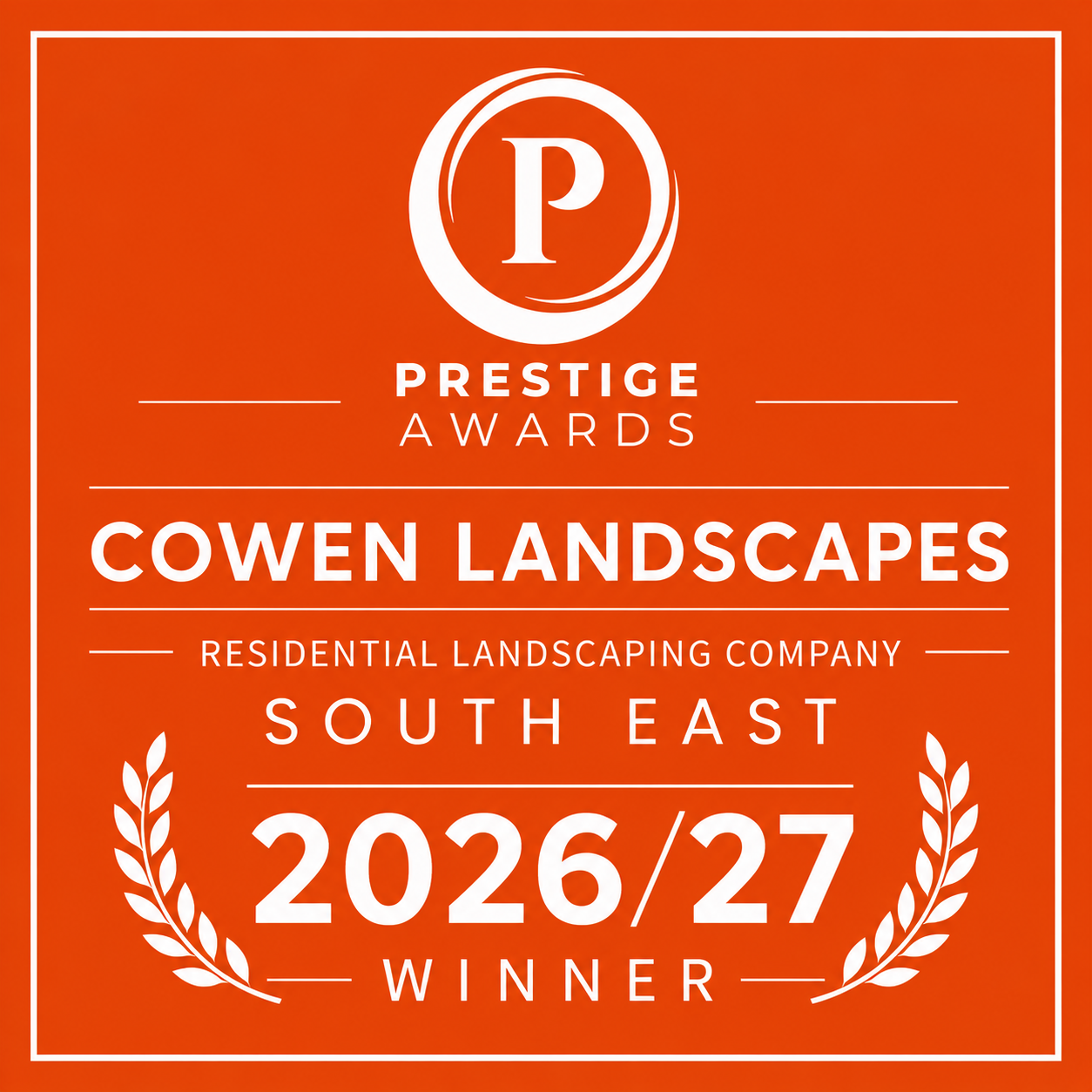 Image showing the Prestige Award 2026/27 for Residential Landscaping Company